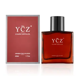【New Arrival】YCZ Crimson Oud Cologne Eau De Parfum Unisex 50ml Ocean Fresh Scent Premium Aromatic Woody Fragrance with Bergamot Coconut Amber for Him & Her Bold Arabian Perfume Luxurious Gift