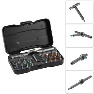 24 in 1 Magnetic Screwdriver Set,Multifunctional Drill Bit Set,Household Repair Tool Kit,Detachable T-shaped Ratchet Handle Hardware