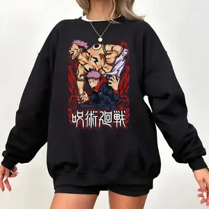 Yuji Itadori & Sukuna Ryomen Shirt, Yuju And Sukuna Sweatshirt, Jujutsu Kaisen Anime Hoodie, Gift For Fan, Unisex Sweater Pullover Tee