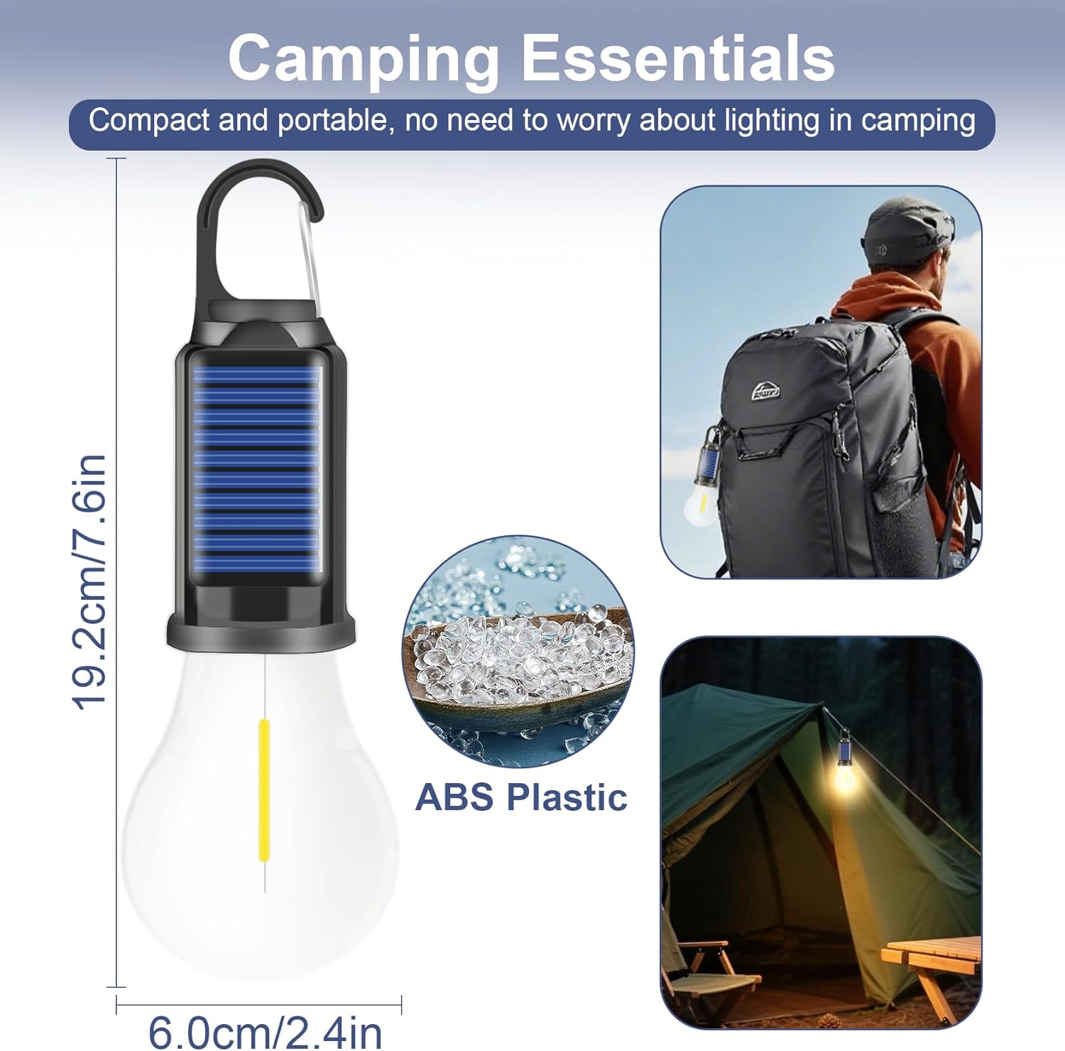 1/2/4 PCS Rechargeable Solar LED Light Bulbs with Waterproof Clip Hook, Solar Outdoor Lights, Portable Camping Gear for Hiking & Emergency Use 1/2/4 PCS Rechargeable Solar LED Light Bulbs with Waterproof Clip Hook, Solar Outdoor Lights, Portable Camping Gear for Hiking & Emergency Use