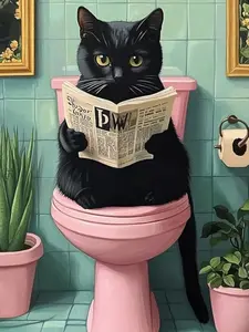 DIY Cat Flower Diamond Painting Set,Suitable for Adult Beginners,5D Diamond Dots Diamond Painting Set,Home Wall Decoration Gift