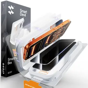 【SmartPull Box】2 Pack SmartDevil  Screen Protector Upgrade for iPhone 17promax/17pro/16promax/15/14/13series Tempered Glass, bubble-free Military-Grade Shatterproof Protection, 9H Hardness, Fast&Easy Installation, Scratch Resistant, Anti-Spy Privacy Film