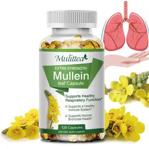 Mulittea Mullein Leaf Capsules Support Lung Cleanse & Cough Relief Respiratory Health