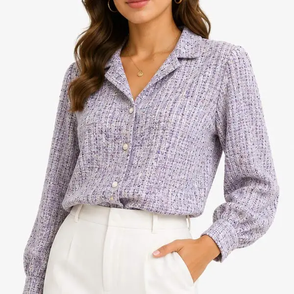 Metallic Lurex Poly-Cotton Stretch Boucle Knit Fabric - Textured, Cozy Warm, 60/62" Wide, Sold by the Yard, Stretch Fabric