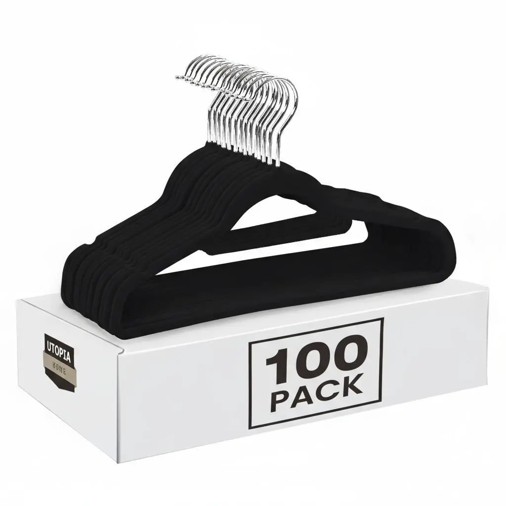 Utopia Home Chic Velvet Hangers - Slim ABS Construction Home Accessory with Ultra-Grip Non-Slip Design, 360° Swivel Hook, Heavy-Duty for Dresses & Outerwear, Maximize Wardrobe Space Storage Organization Room Storage Essential, Organiser, Hanging, Apartmen