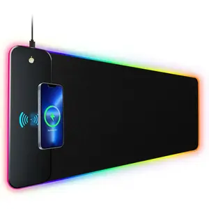 RGB Light Gaming Desk Mat with Wireless Charging Station, Large Mouse Pad for Keyboard, PC and Laptop Accessories XXL Excel Cheat Sheet