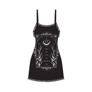 Love Me Like My Demons Do Lace-Trimmed Mini Dress