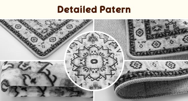 Shilucheng Boho Area Rug 9X12 Washable Rugs for Bedroom Low Piles Indoor Rugs, Non Slip Soft Rugs for Living Room, Foldable Pet Friendly Area Rugs