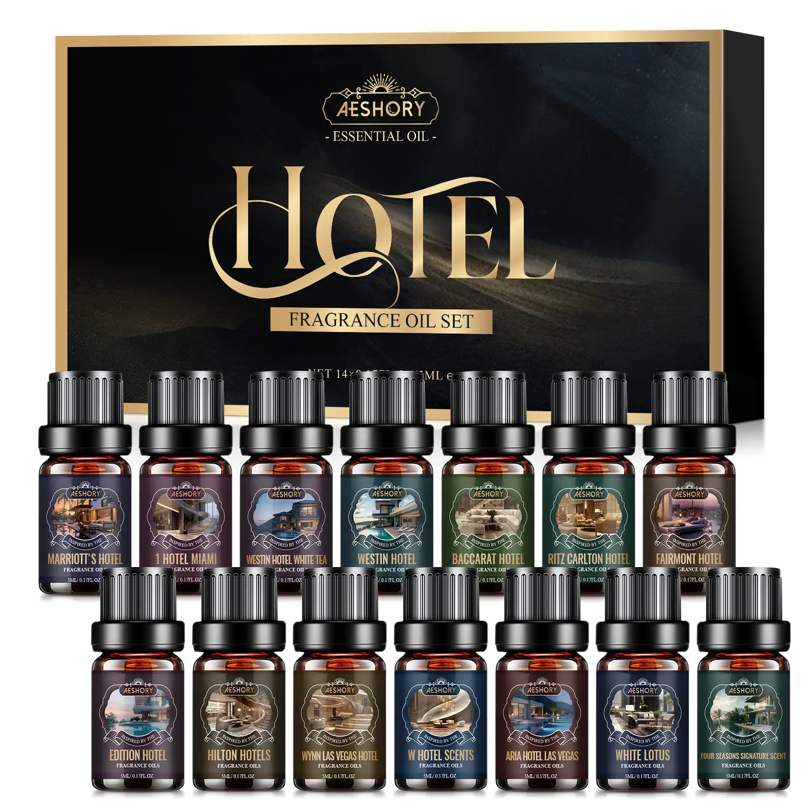 Hotel / Bakery/ Floral / Woody / Fruit/ Clean Essential Oils Set (14×5ml) – Natural Fragrance Oils for Aromatherapy Diffusers & Candle Making Aromatic Scent Cookie Perfume Chocolate Cherry Coconut Cream Scented