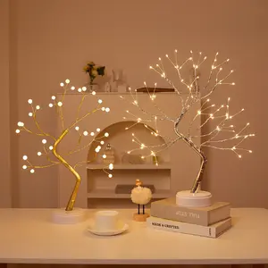 Christmas tree light LED copper wire pearl tree colored light touch switch starry sky ambient design night light
