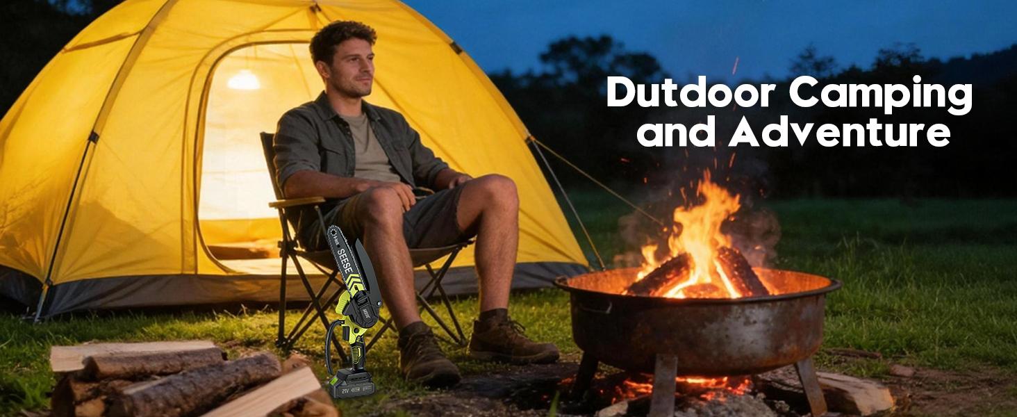 SEESE 6" Brushless Mini Chainsaw with 2000mAh Batteries – Compact Cordless Electric Saw for Wood Cutting, Tree Pruning, Gardening, and Camping – Perfect for Seniors and Women