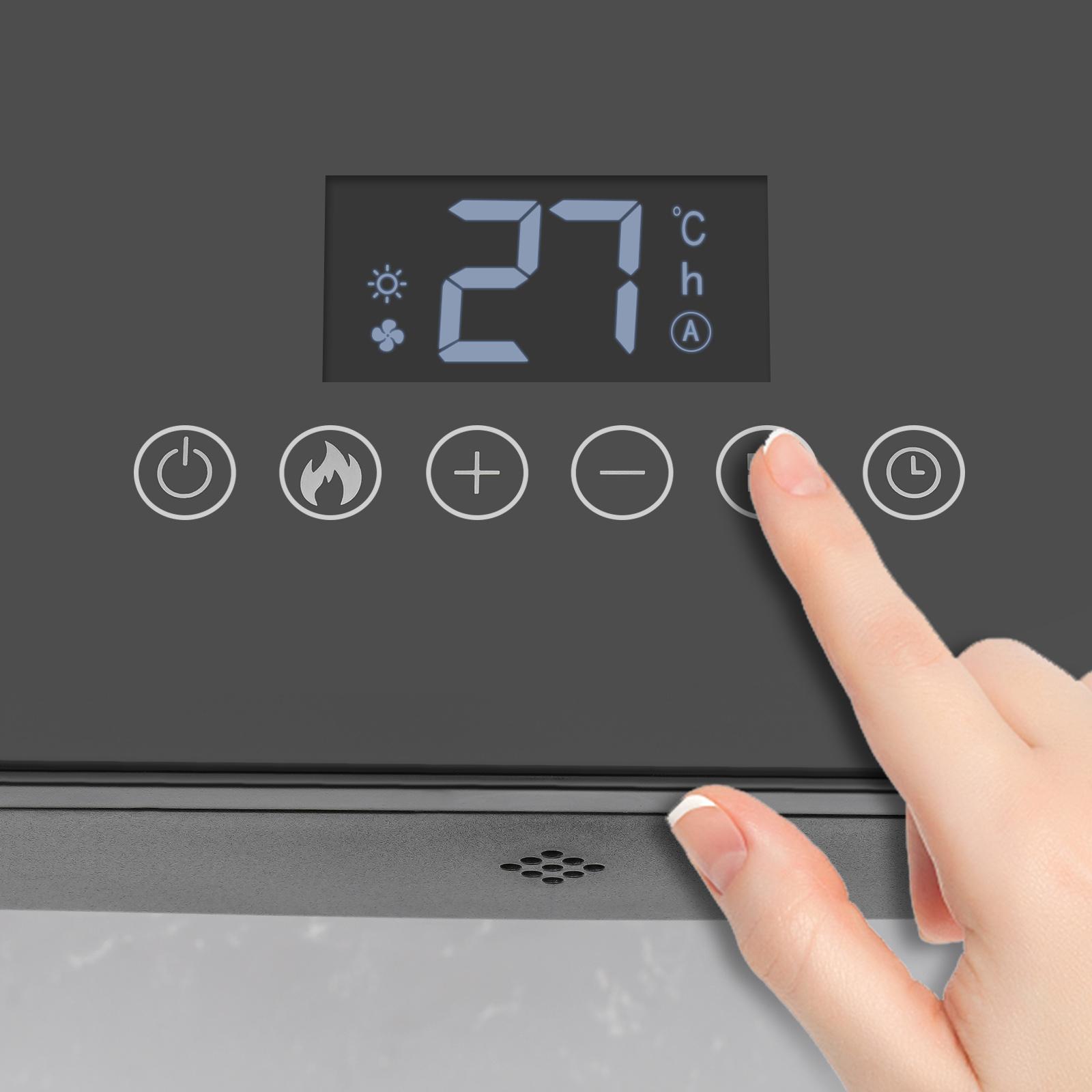 CNCEST 3D Fireplace Heater 1500W Ceramic Heater with LED Touch & Remote Control 3 Heating Modes Portable Electric Space Heater for Home, Outdoor Warm