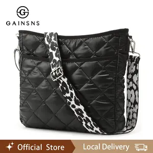 GAINSNS Quilted Crossbody Bag - Unique Pattern Strap, Padded Shoulder, Adjustable Length, Stylish Puffer Design - Perfect For Women On-The-Go, Travel, Daily Use