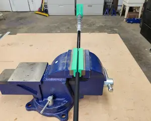 Golf grip replacement tools, shaft clamping jaws, slide on head alignment aid