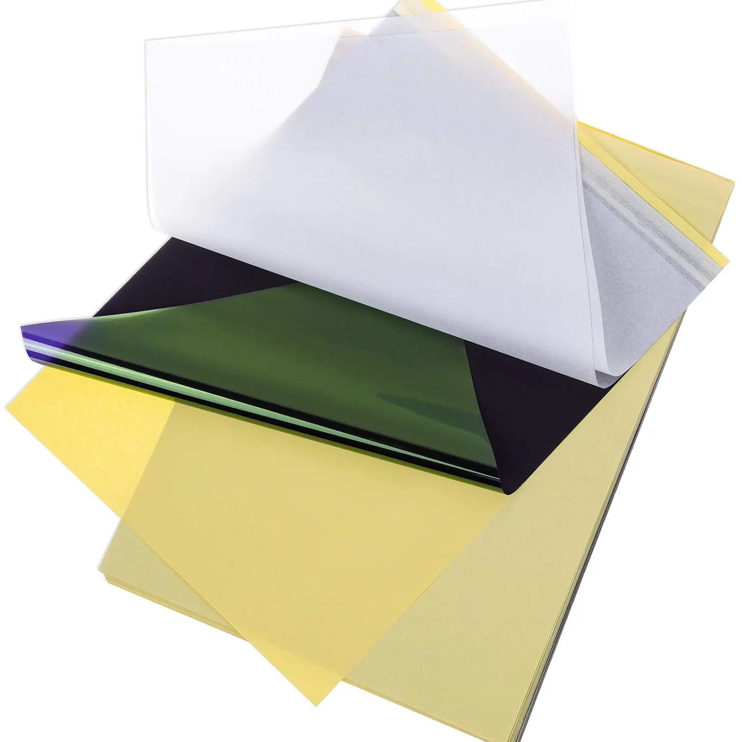 Tattoo Transfer Stencil Paper Great Value Kit for Tattoo Artists, 35 Multi-Layered 4-Ply 8.25"x11.75" A4-Size Nylon Cuttable Sheets, Compatible with Thermal Copier for Clean Image Tracing & Transfers