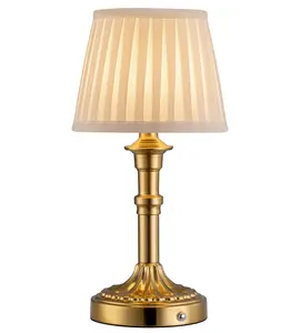 KDG Cordless Portables Table Lamp, LED Fabric Shade Small Desk Lamps, 4000mAh Battery Powered Lighting, 2700K Stepless Dimmable Light for Living Room, Dining Room, Bedroom, Bedside (Bronze) #Summervibes