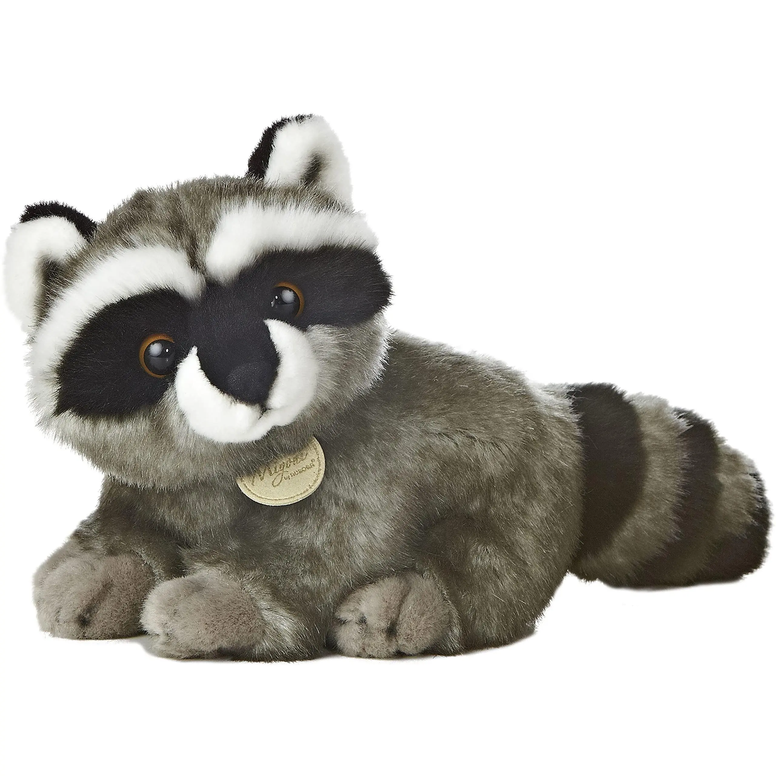 Aurora Miyoni Raccoon Stuffed Animal 10 Inch – Realistic Grey Plush Toy with Lifelike Details for Kids and Collectors