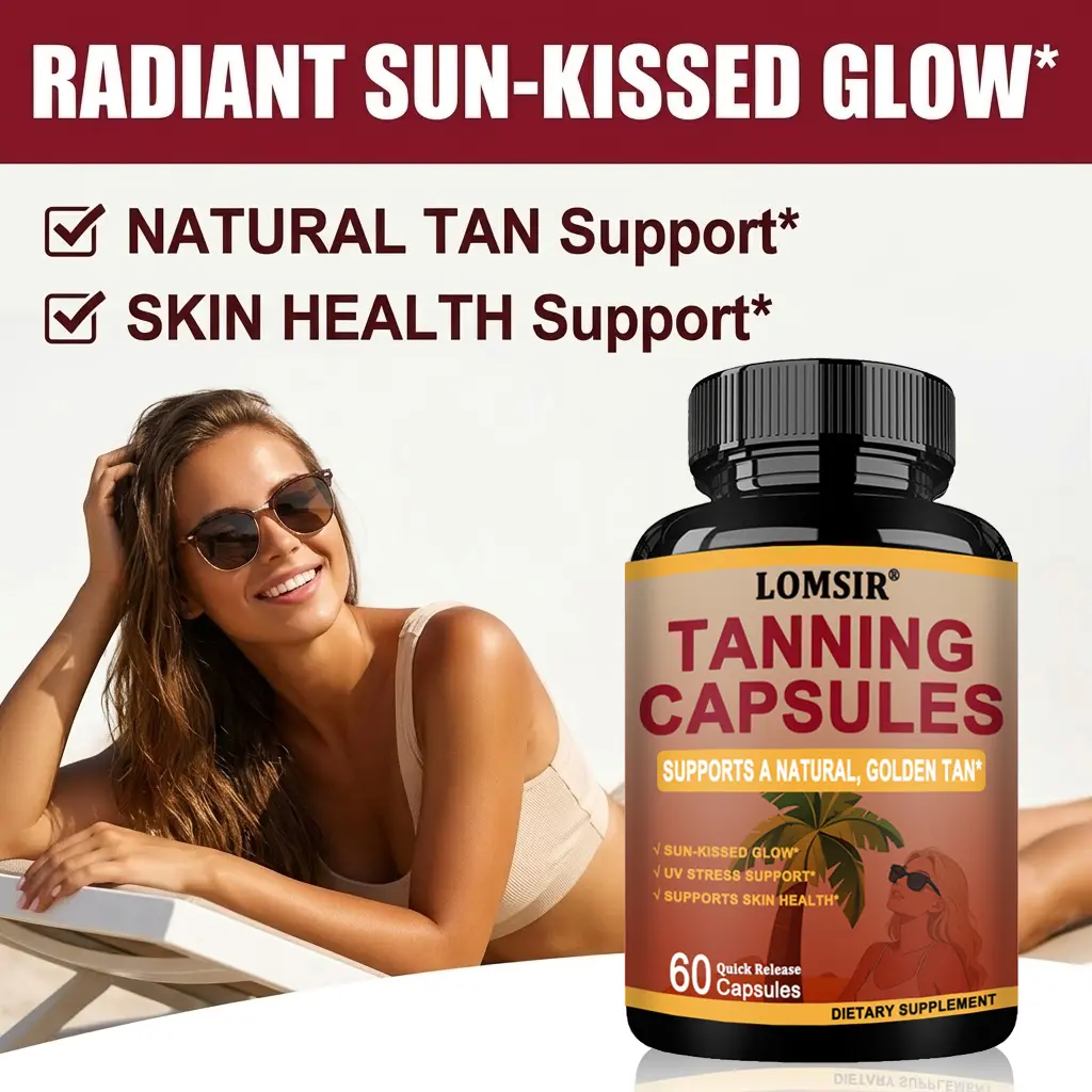 Tanning Capsules – Supports a Natural Golden Glow with Astaxanthin, L-Tyrosine, Copper & Polypodium Leucotomos and More – 60 Capsules