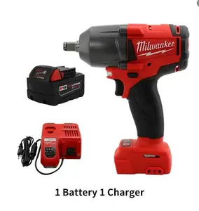 Milwaukee 900NM Brushless Cordless Impact Wrench Heavy-Duty Fastening Tool For Automobile Repair Steel Structure Installation And Bolt Disassembly With High Torque Output Anti-Slip Grip And Shockproof Structure For Industrial Job Sites