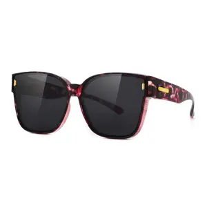 Meeloog Trendy Polarized Fit Over Sunglasses for Women, Oversized Shades Wear Over Prescription Myopia Glasses, TR90 Lightweight Anti-Glare UV400, Driving Safety Travel Essentials ST0092