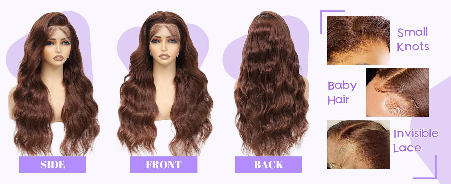 [NEW IN] Hot Star Super Deal #4 Ginger Brown Colored Body Wave and Straight 13x6 HD Transparent Lace Frontal Human 180% Desnity Hair Wigs