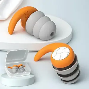 Reusable Silicone Ear Plugs, Waterproof Earplugs, Waterproof Sleep Ear Plugs with Storage Box, Ear Care Product for Women & Men