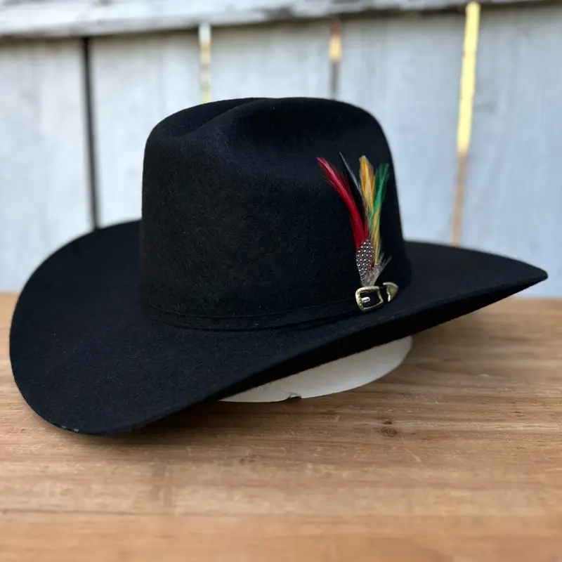 Black 100X Chaparral Estilo Sinaloa Western Style Felt Hat by Stone Hats | Made in Mexico