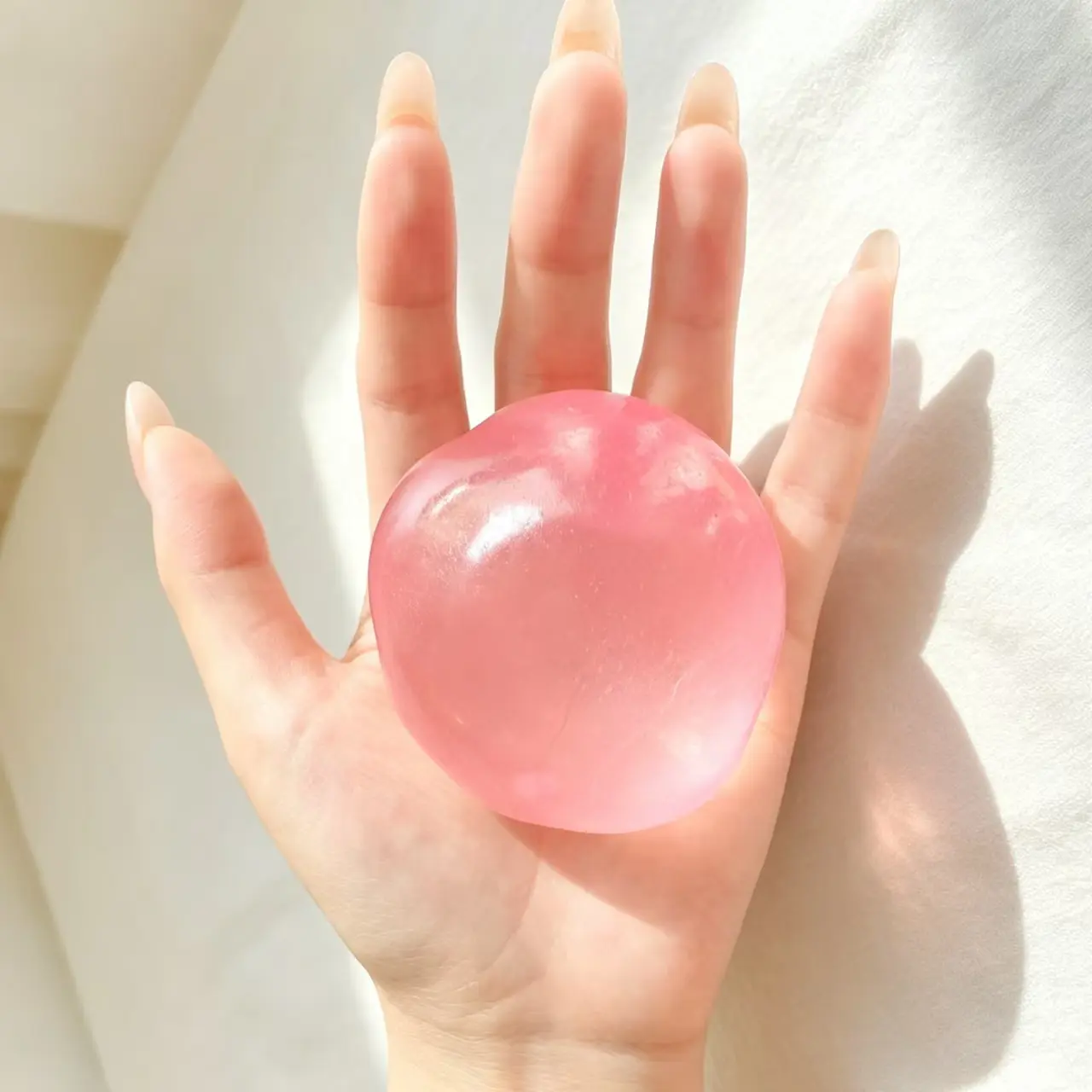 Crystal Transparent Jelly Squishy Toy, Super Soft Slow Rebound Squeeze Fidget Toy, Satisfying ASMR Sensory Stress Relief Ball, Kawaii Clear Jelly Squish for Anxiety Relief, Portable Desk Decompression Vent Toy