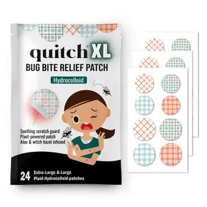 quitch XL Plaid Bug Bite Itch Relief Patch Kids, Bug Bite Patch, Summer Travel Essentials, Mosquito Anti Itch Cream Alternative Summer Camp Essentials Itch Relief, Camping Essential