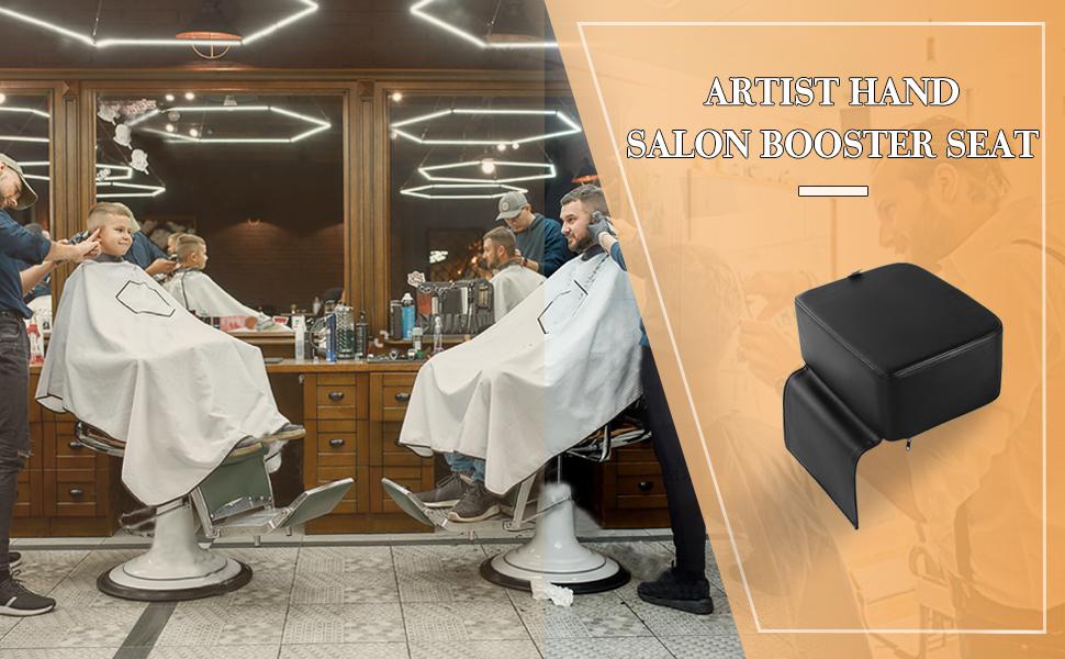 Artist hand Children Leather Cushion, Spa Equipment, Oversize Barber Salon Booster Seat, Black