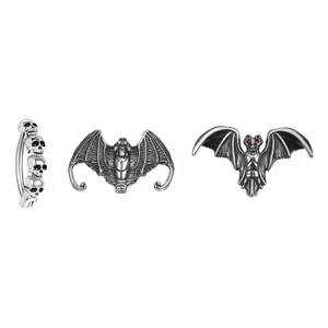 OIDEA Gothic Belly Button Rings - Women's Reverse Navel Ring Set, 316L Surgical Stainless Steel, Hypoallergenic Skull & Bat Body Jewelry for Halloween Piercings, Surgical Steel summerwins,summerwins