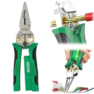 SEESE 8 In 1 Wire Stripper Twister - Multi-Function Pliers for 12V to 250V Live, Null, Hot Wire, Audible & Flashing LED Alarms,easy to use,Professional,Home Improve,DIY Projects,Holiday gifts Tool Kit Set