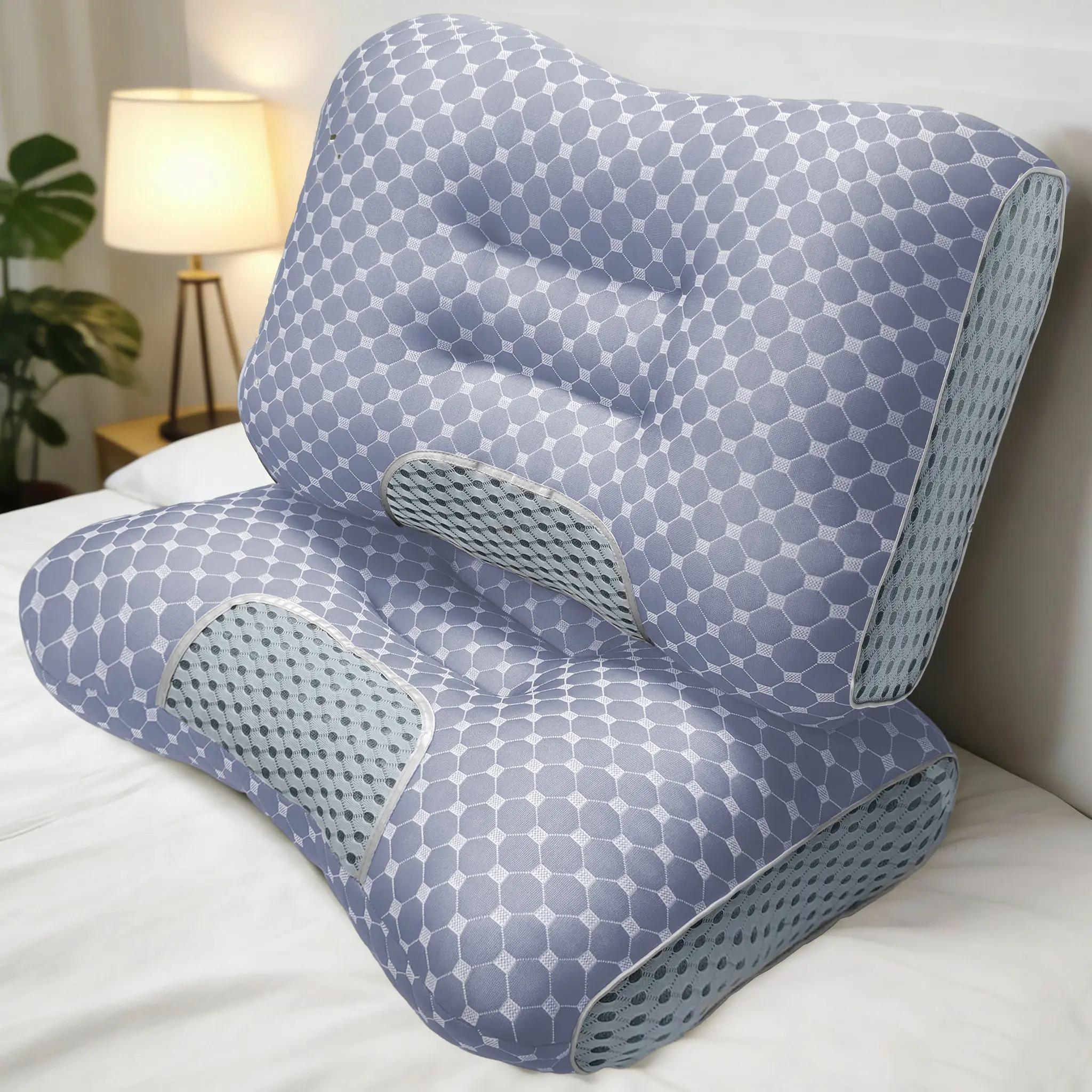 【BOGO!】 Orthopedic Neck Support Pillow for Pain Relief Cervical Alignment Ergonomic Design for Side Back Stomach Sleepers Hypoallergenic Breathable Washable Luxury Hotel Quality