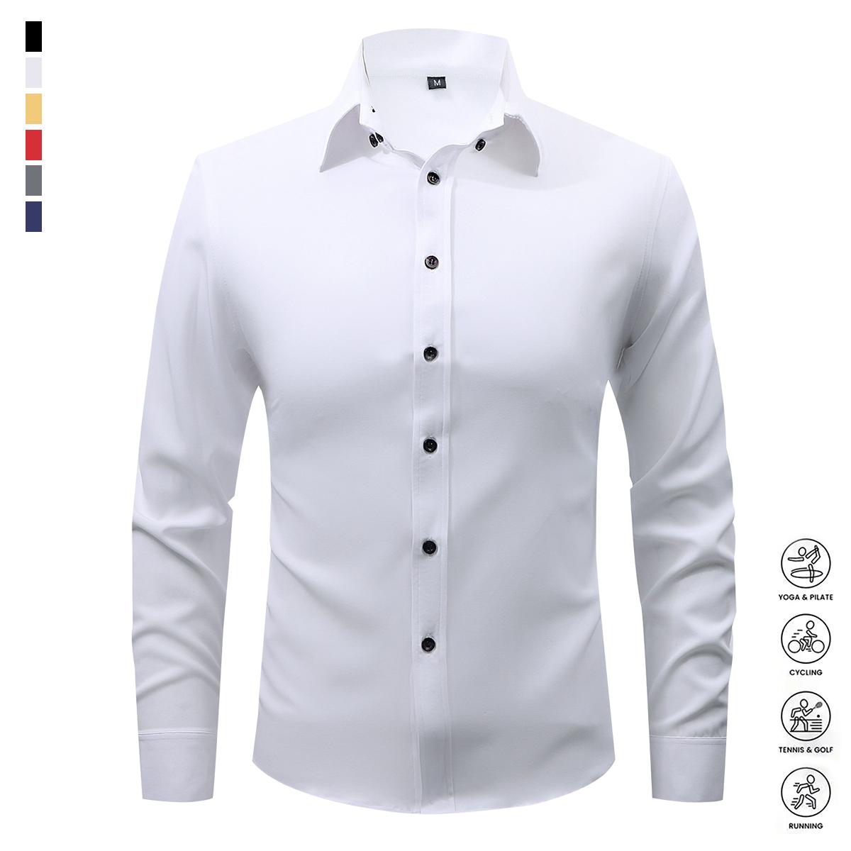 Men's Fashion Shirt, Spring and Autumn Casual Breathable Long Sleeve Button Top