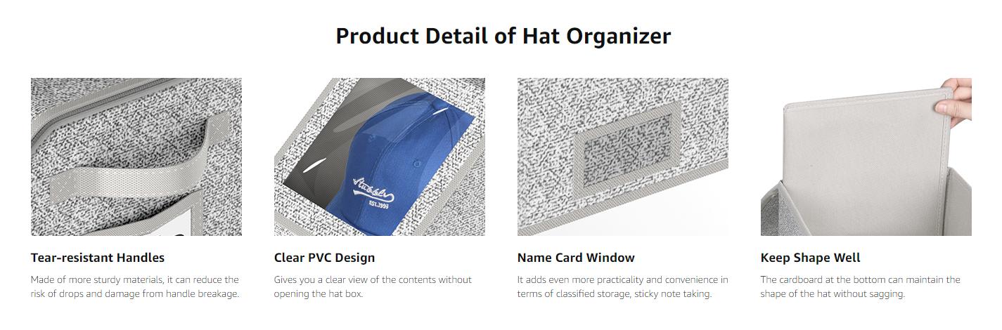 【Father's Day Gift】Stackable Baseball Cap Storage Box, Holds Up to 24 Hats – Durable Foldable Cardboard Organizer, Large Capacity Hat & Toy Storage Solution, Versatile Home & Bedroom Organizer, Dustproof, Space Saving