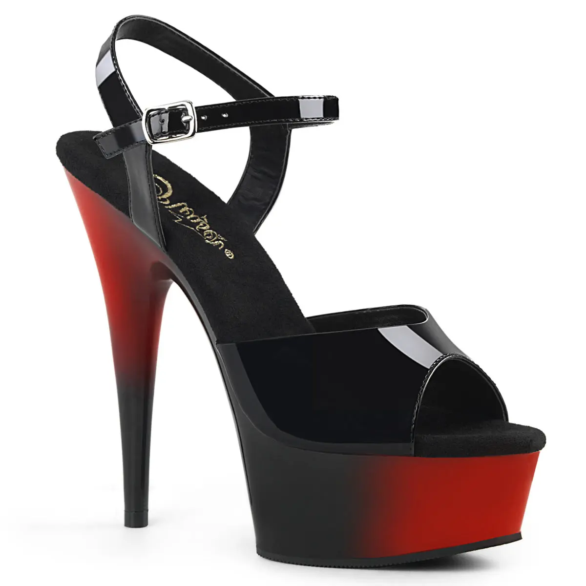 Pleaser Delight-609BR Women's 2-Tone Platform Sandals, Elegant 6-Inch Stiletto High Heels with Ankle Strap for Evening Wear, Fashion, Platform Sole, 6 Inch Heel, Statement Shoes, Stylish Heeled Footwear, Party, High-Heeled Platform Women's Sandals