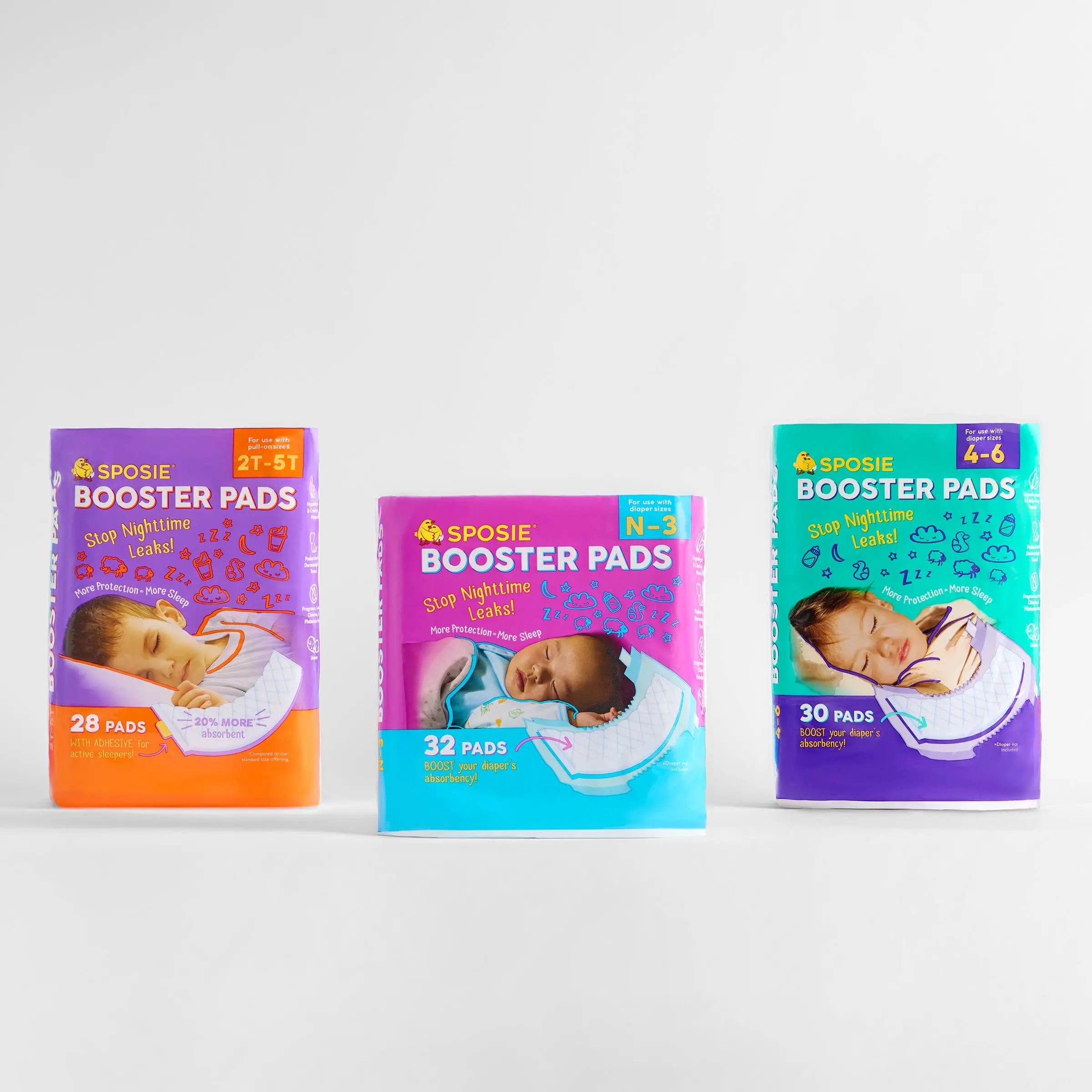 Sposie Booster Pads - Stop nighttime leaks! Moisture
