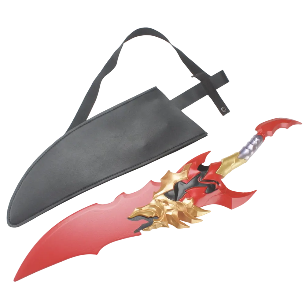 ELERVINO Bamboo Wooden Kamish's Wrath Dagger Sword Cosplay Solo Leveling with Leather Case for Halloween Anime Role Playing Props Cosplay Collection Decoration Christmas Gift Birthday Decoration