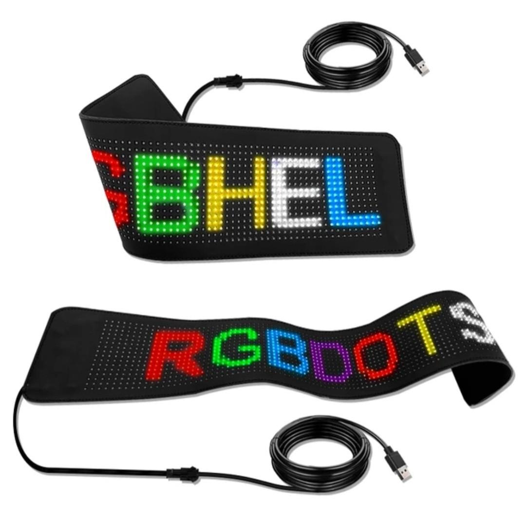 Programmable LED Lights for Cars - Flexible Display Screen with Color Variety, Durable Material, and Easy-to-Use Features