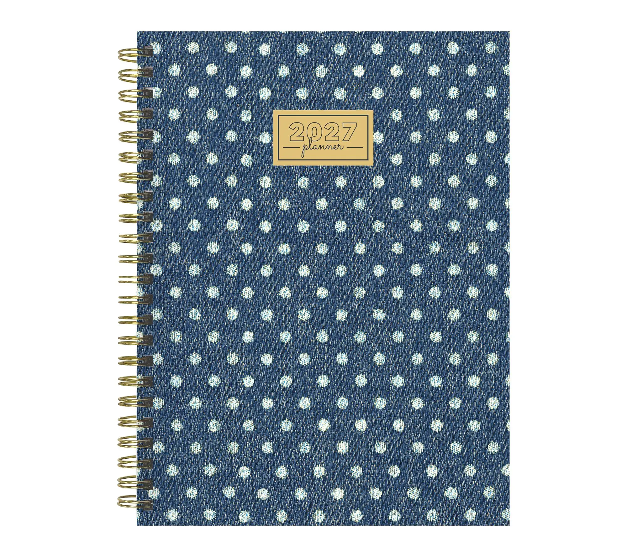 2027 Denim Dots Medium Weekly Monthly Planner