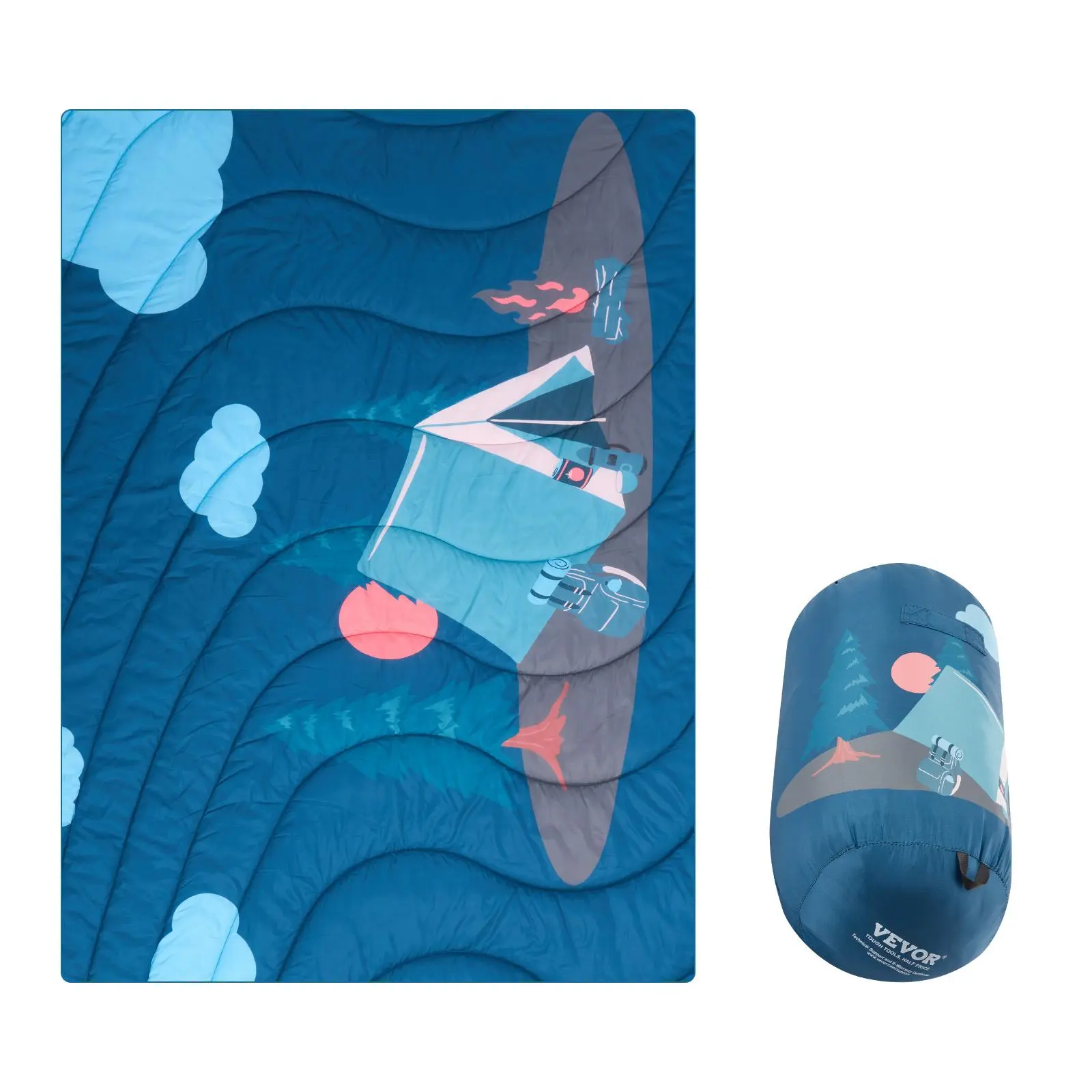 【SummerFinds】VEVOR Camping Blanket, 75"x52" Large Wearable Stadium Blanket, Waterproof, Windproof, Polyester Fiber, Flame Retardant, Machine Washable, Ideal for Camping, Sports Events, Travel, Machine Wash