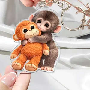 Team Punch Baby Monkey Acrylic Keychain