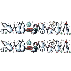 Holiday Tattoo Bracelet for Kids - Party Penguins Temporary Tattoo Bands