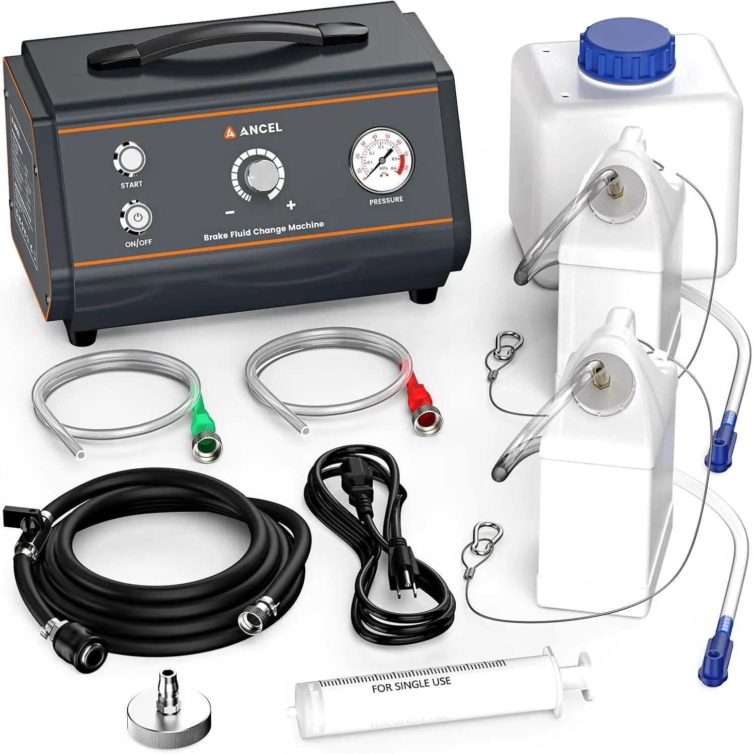 ANCEL BR1000 Automatic Brake Fluid Bleeder Kit for Cars & Trucks - Dual Pump System Brake Bleeding Machine for DIY Users, ABS Compatible, 99% Air Removal, Low Fluid Protection, Advanced Safety Protection, Automatic Shutdown, Corrosion-Resistant Design