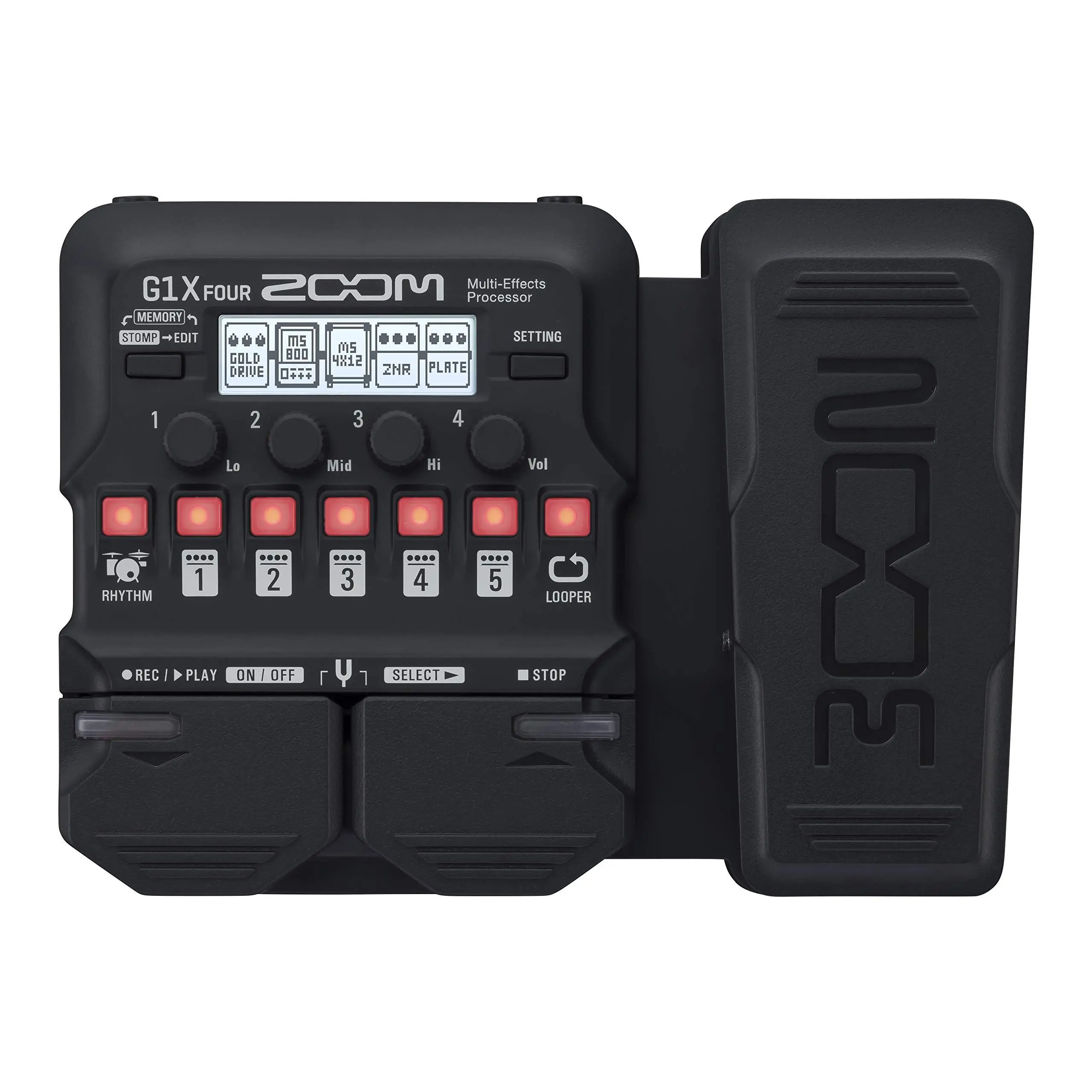 Zoom G1X 4 Multi-Effects Processor with Expression Pedal - Compact Guitar Effect Pedal, Expression Control, USB MIDI, Adjustable Pitch, Distortion, Modulation, Overdrives, 5 Simultaneous Effects, 18-Hour AA Battery Life, 21.52 oz Lightweight, Portable