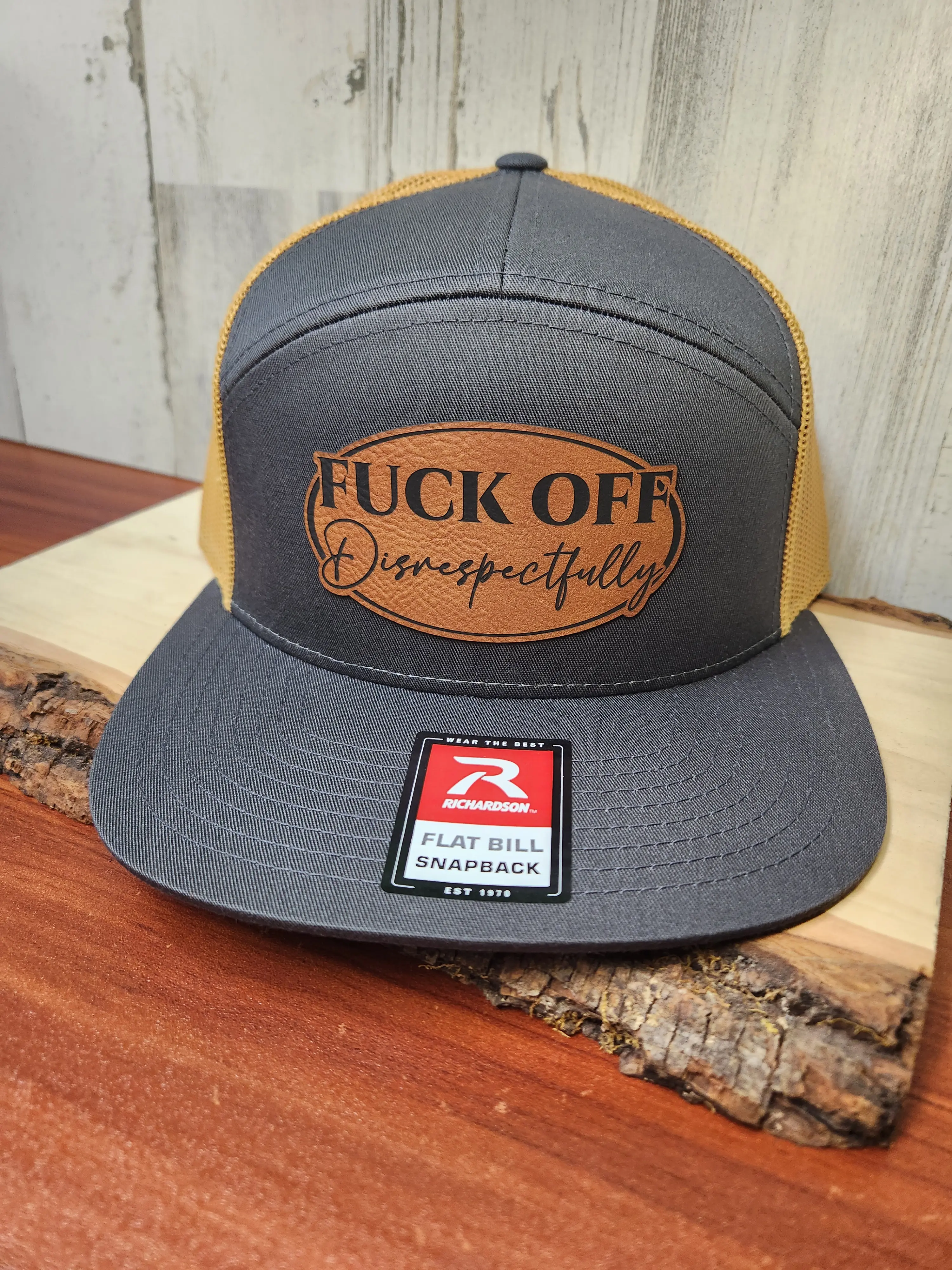 Premium Trucker Hat - Fashion Hats, "F Off Disrespectfully" Design, Richardson 168 or 112 Style, Mesh Panel Keeps You Cool