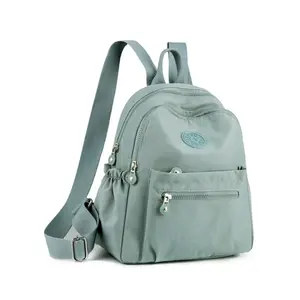 Fashionable Solid Color Backpack, Casual Versatile Backpack for Women, Simple Multi-pocket Backpack with Side Pocket