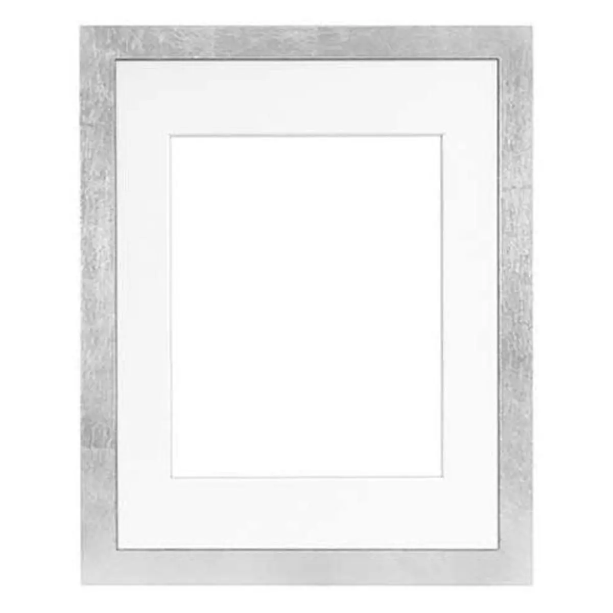 Single Framatic Aria Modern Wood Frame for 11x14" Photograph - 1" Profile, Hand-Gilded Silver, Clean Lines, Baby Room Decoration, Metal Leaf