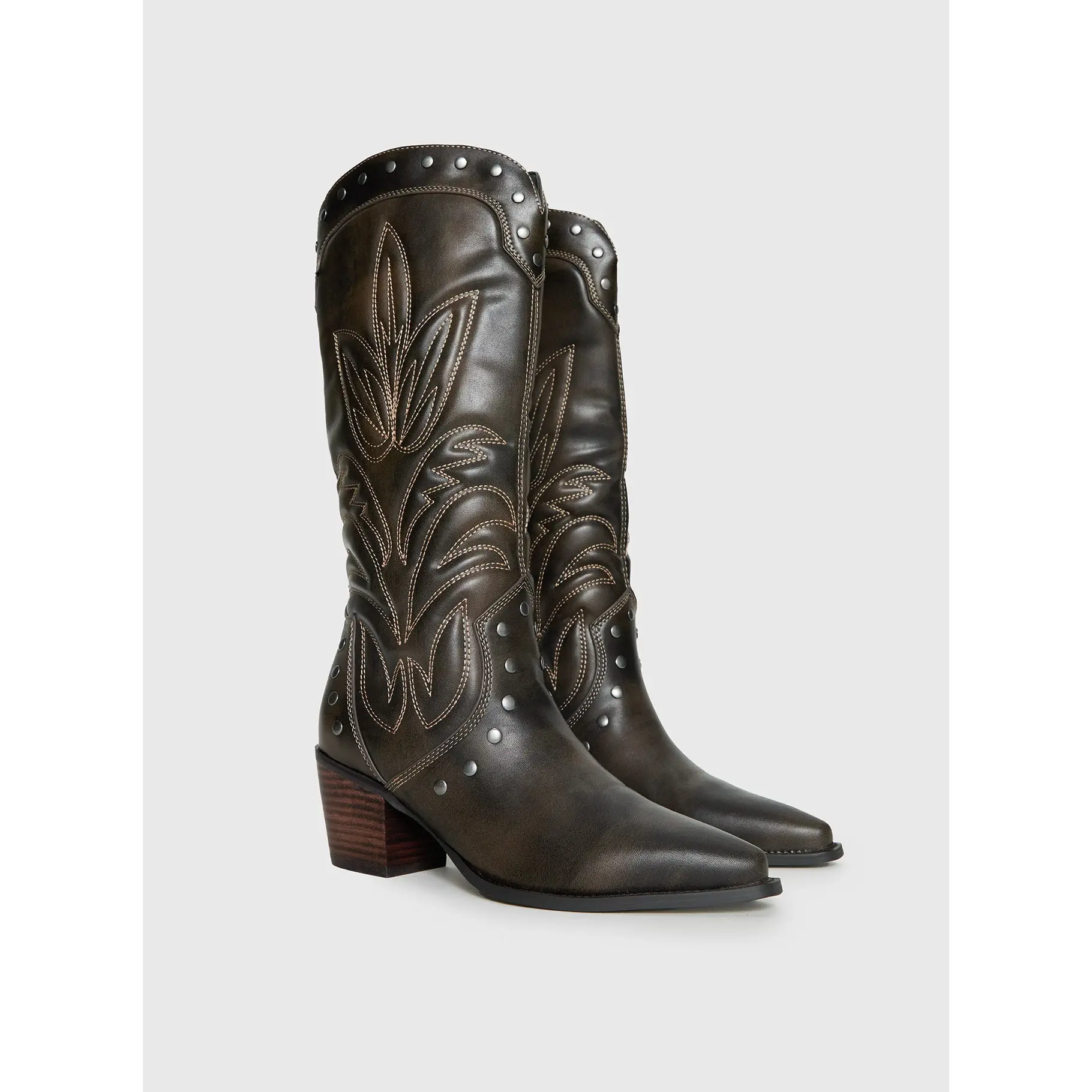 Billini Damica Cowboy Boots Washed Brown