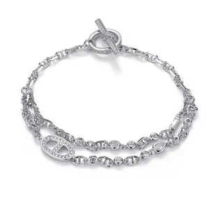 Linea Toggle Silver Bracelet
